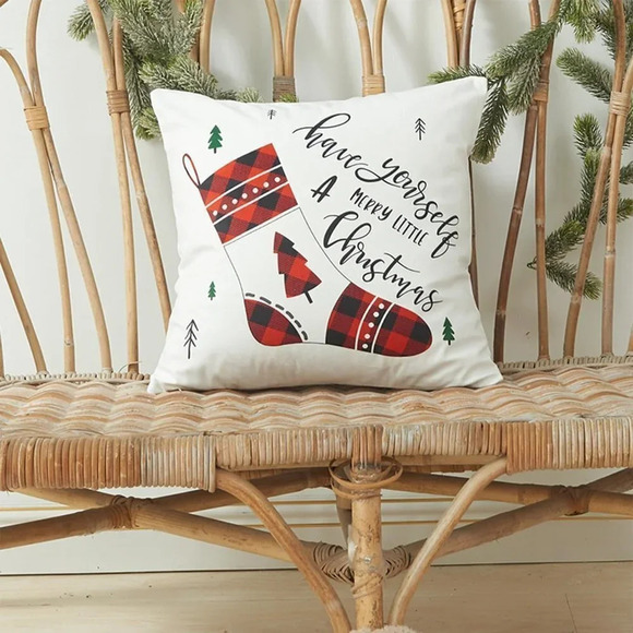 18x18 inch Christmas Decorations Tree  Reindeer Pillow Cushion Covers for Couch - Picture 6 of 9